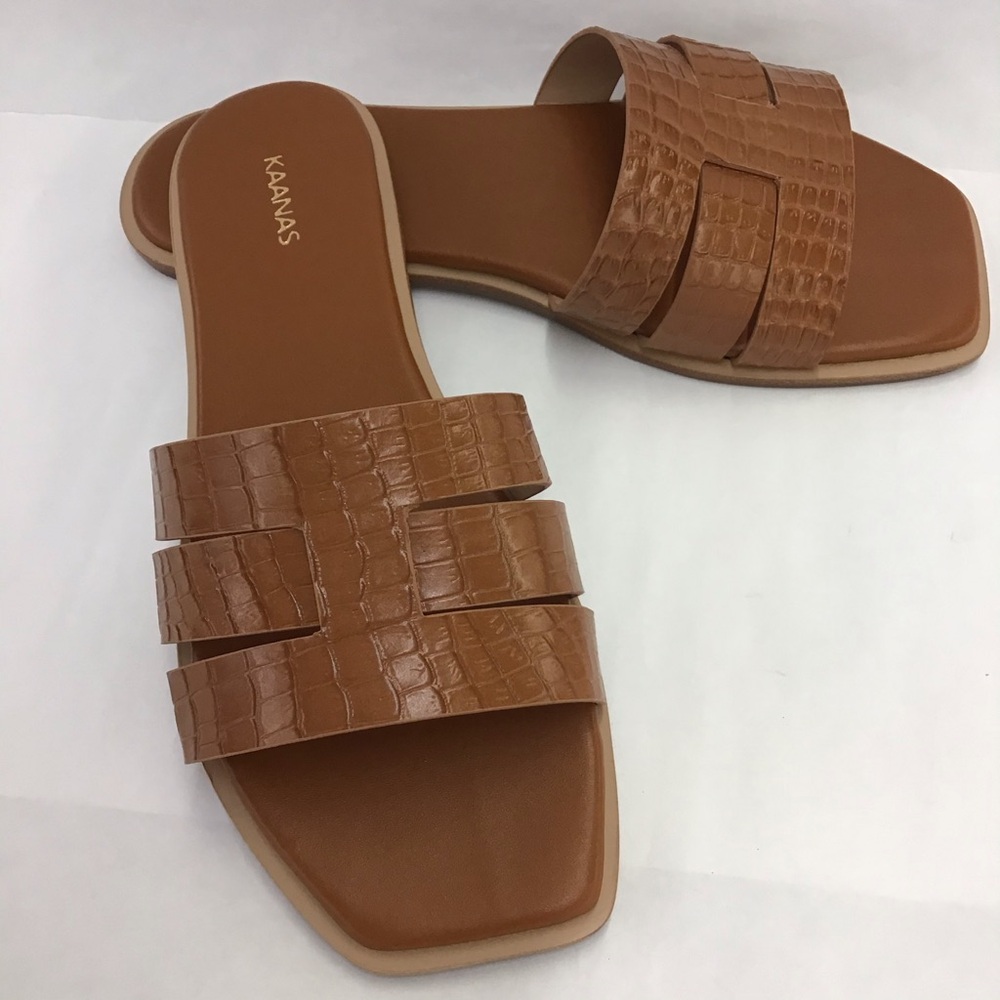 Womens Slide Sandal 9 Kaanas Pozaz in Tan